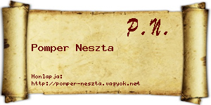 Pomper Neszta névjegykártya